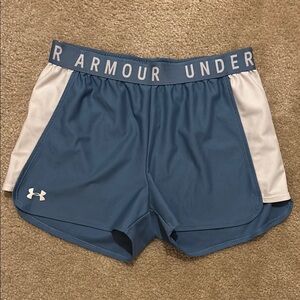 Under Armour Women's Blue and White Shorts